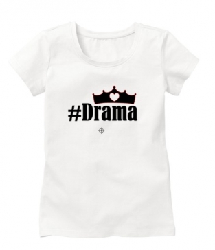 Strijkapplicatie monochrome Drama Queen op shirt